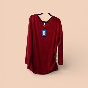 INC International Concepts Deep Red Tunic Top